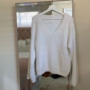 White V Neck Sweater